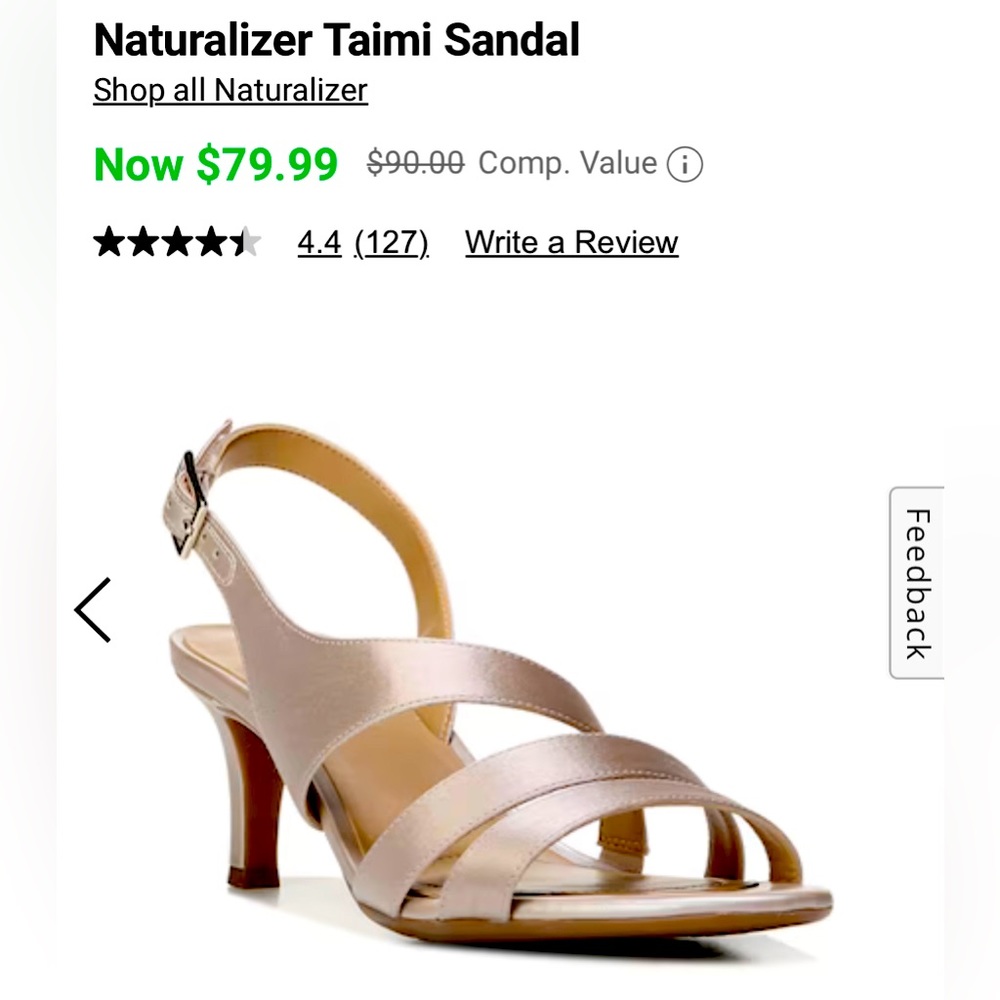 New Naturalizer Taimi gold strappy heel, size 9.5